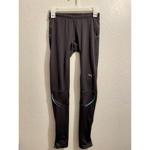 Puma | Dark Grey Track Pants Teal Accents